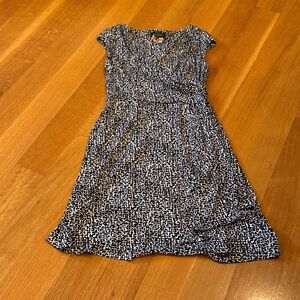 Lauren Ralph Lauren Black and White Midi Dress Size 8